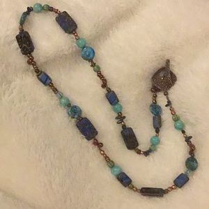 Czech bead necklace with Amazonite beads